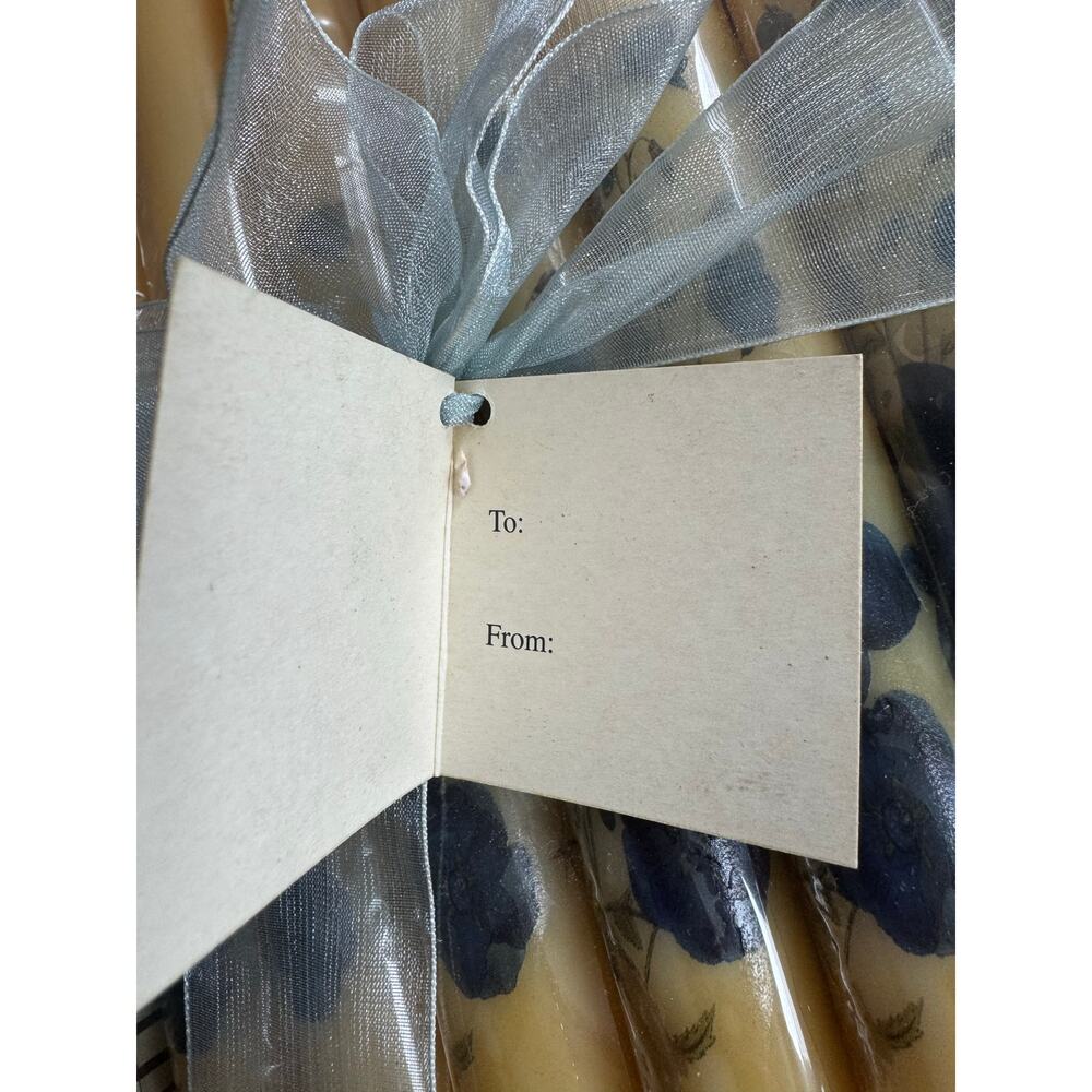 NEW Enesco Y2K Blue Floral Taper Candles Rosalind Walshe Set of 6 Gift Box - Picture 8 of 9